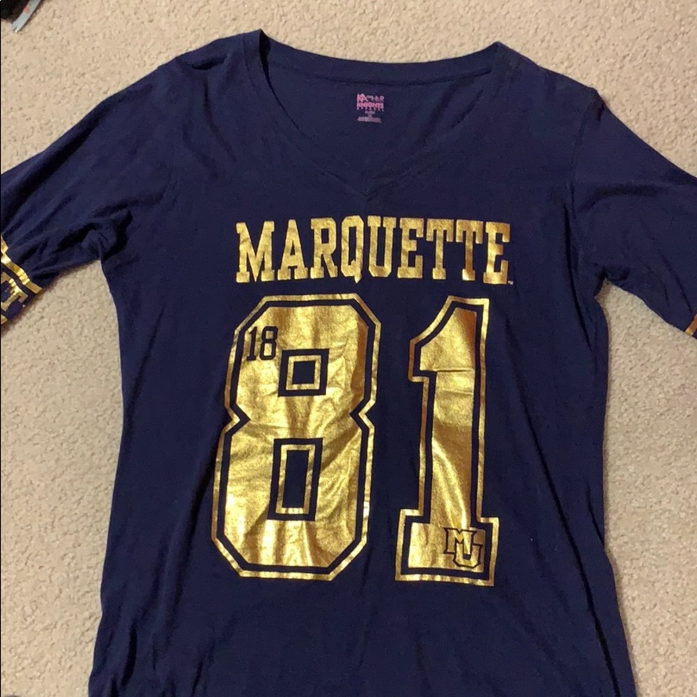 Marquette university t shirt jersey navy blue